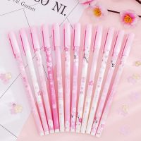 12Pcs/lot Gel Pen Set Cherry Blossoms Pen Stationery Kawaii School Writing Tools Plastic Gel Ink Pens for School Office Supplies