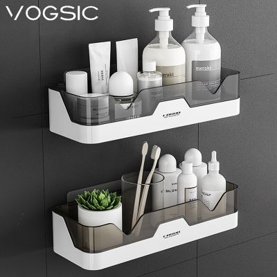 VOGSIC Cosmetic Storage Rack For Bathroom Shelf Wall-Mounted Home Storage Organizer Toilet Washstand Bathroom Accessories Set Bathroom Counter Storage