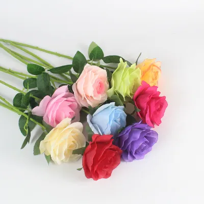 10 Pcs Fake Rose Flowers Silk Flower Home Ho Wedding Table Decoration Roses Artificial Flowers Garland