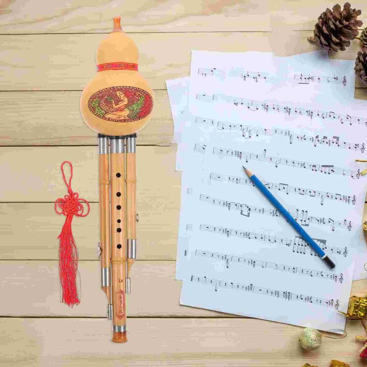 hulusi-น้ำเต้าไม้ไผ่ทำด้วยมือของจีนขลุ่ยน้ำเต้าเครื่องดนตรีชาติพันธุ์กุญแจสำหรับคนรักดนตรีมือใหม่-สุ่มรูปแบบ