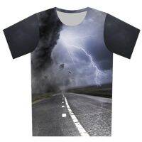 Joyonly 2019 Summer Childrens Harajuku Design Storm Lightning Road Printed T-shirts Boys Girls Cool Tees Kids Casual T shirts