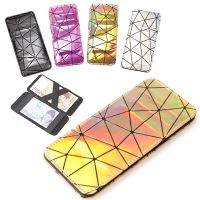 Creative Magic Wallet Women Laser Triangle Indentation Lines Long Money Clips Thin Card Bag Holder Portable Ladies Cash Purse Wallets