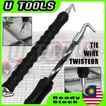2 Pieces Automatic Rebar Tie Wire Twister, Rebar Tie Wire Twister Tool,  Rebar Wire Twister Pull Tie Wire Twister, Concrete Metal Wire Twisting  Fence Tool (Curved and Straight Hook) 