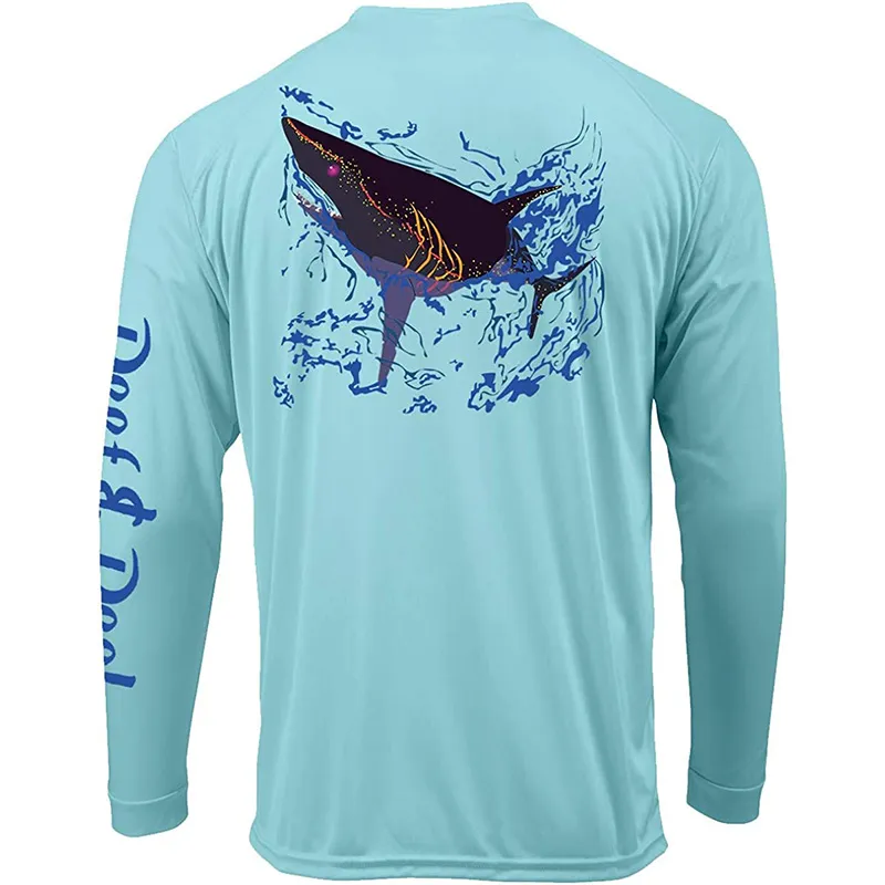 REEF & REEL Fishing Clothing Summer Men Long Sleeve Sun Fish Shirt