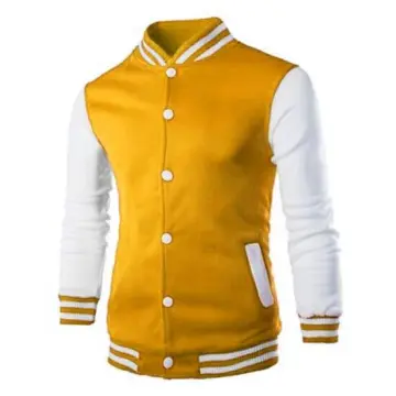 Varsity Baseball Mens Black And Yellow Letterman Jacket