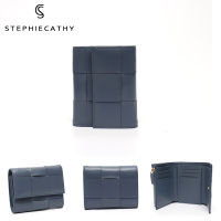 SC Fashion Sheepskin Handmade Woven Short Wallet Women Brand Real Leather Zip Money Coin Purse Female Multi Pockets Card Holder