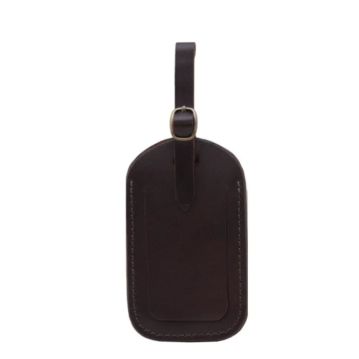 The Tannery Manila Aisha Leather Luggage Tag, Espresso Pigmented ...