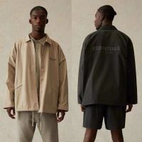 เสื้อแจ็กเก็ตสะท้อนแสง ลาย FEAR OF GOD double line ESSENTIALS สไตล์สตรีท สําหรับคู่รัก