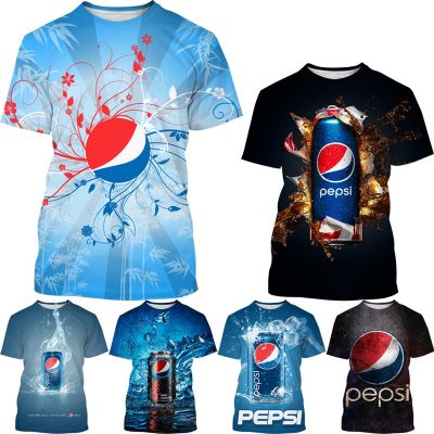 Summer New Fashion Pepsi 3D Printing Casual Mens Round Neck Short Sleeve Tops T-shirt