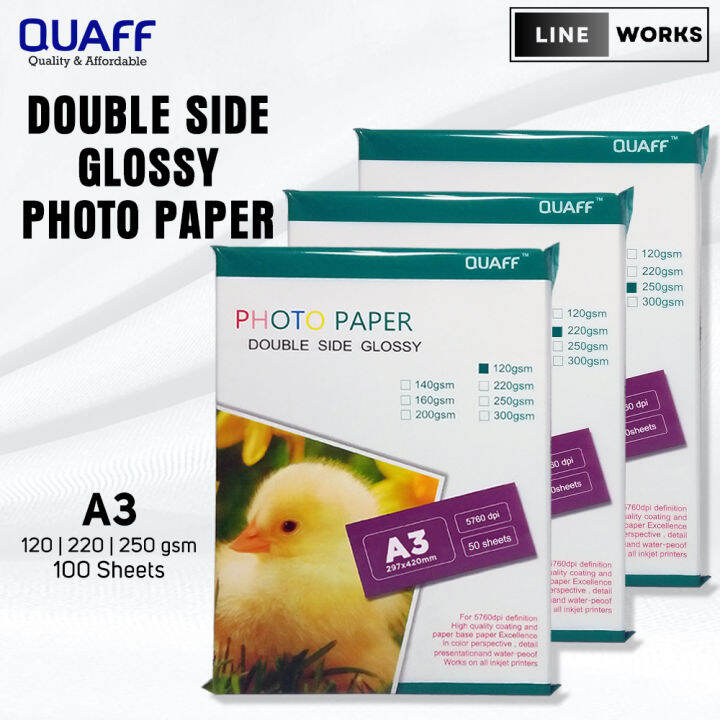 Linework QUAFF A3 Size Double Sided Glossy Photo Paper 120gsm