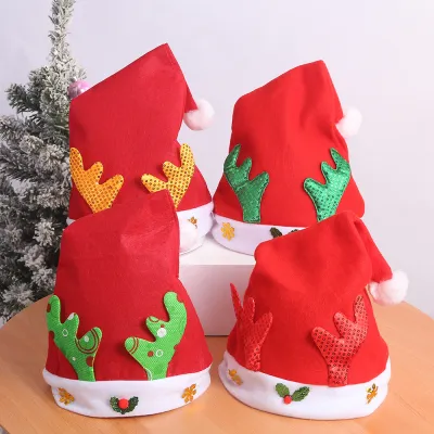 Christmas Supplies Hats For Children Hats For Kids Merry Christmas Hat Deer Horn Plush Hat Navidad Hat