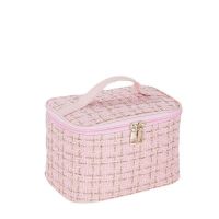 High-end MUJI New Small Fragrance Cosmetic Bag Large Capacity Plaid Portable Korean Version Portable Wash Storage Bag Makeup Box Travel Bag