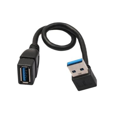 USB 3.0 Right Angle 90degree Extension Cable Male to Female Adapter Cord, 20cm
