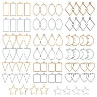 80 PCS Assorted Open Metal Bezels for Resin Pressed Frame Charms Earring and Necklaces Making Frames (Gold and Silver)