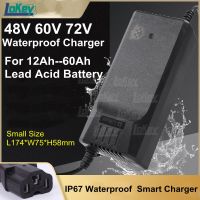 8a 6a 12ah ชาร์จเจอร์กันน้ำ48V 60V 72V 30ah 20ah 60ah แบตเตอรี่ตะกั่วกรดเหลวของจักรยานไฟฟ้ารถจักรยานยนต์สกูตเตอร์สเก็ตบอร์ดกลางแจ้ง