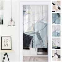 Customize Ins Style Door Curtain Velcro Japanese Style Long Doorway Curtain with Rod Partition Blockout Curtain for Bedroom Kitchen