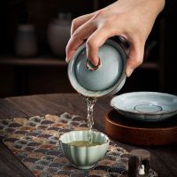 Gaiwan Tureen ถ้วยน้ำชามีฝาปิด,ชุดถ้วยฝาปิดถ้วยสำหรับใช้ในครัวเรือนเครื่องทำกังฟูขนาดใหญ่