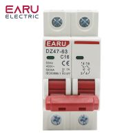 DZ47 2P 3A-63A 400V C Type Mini Circuit Breaker MCB Short Overload Circuit Protector 35mm Din Rail Mount Breaking Capacity 6KA Electrical Circuitry Pa