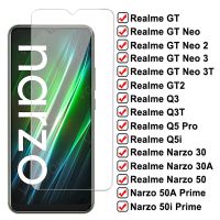 [Quick Delivery]แก้วป้องกัน9D สำหรับ Realme GT Neo 2 3 3T Q3โปร Q3T ป้องกันกระจกกันรอย Q5i Narzo 30 50 30A 50i 50A Prime