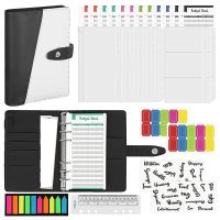 A6 PU Budget Binder Set, Budget Sheets and Label Stickers, Money Saving Wallet Ring Binder for Office School Supplies