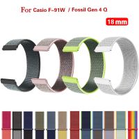 18MM Nylon Loop Strap For Fossil Gen 3 4 Q Venture HR Smart Watch Bands For Huawei B5 Garmin 255s Vivoactive 3S 4s Venu 2S Adhesives Tape