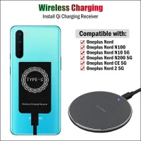 Qi Wireless Charging Receiver สำหรับ Oneplus Nord N10 N100 N200 Nord CE 2 5G Wireless Charger + USB ประเภท-C Charging Adapter กรณีของขวัญ