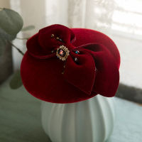 Women Elegant Bowknot Fascinator Hat Cocktail Beret Cap Lady Wedding Party Church Hair Accessories