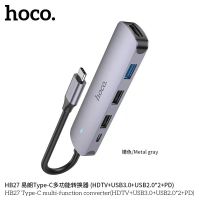 Hoco HB27 5in1 ตัวแปลงมัลติฟังก์ชั่น Type-C อลูมิเนียมอัลลอยด์ Type-Cตัวผู้เป็นเเปลง ฮับ HUB อแดปเตอร์