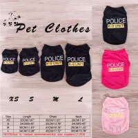BUYINCOINS 1PC XS/S/M/L POLICE Patten Cat Small Dog Puppy Vest T-Shirt Pet Clothes Summer Apparel Costumes