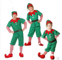 【cw】 Christmas Childrens Costume Boys and Girls Elf Performance Wear ！