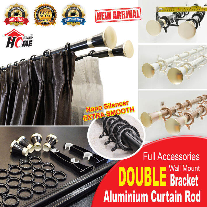 HOMEBLIND Microphone Double Layer Curtain Rod / Rod Langsir Double