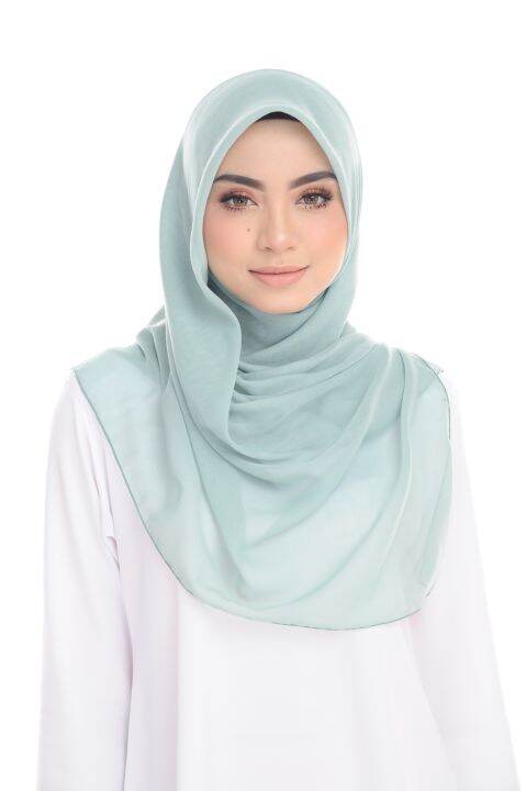 benang hijau instant shawl