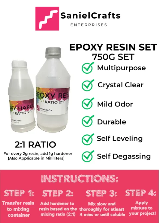 Clear Epoxy Resin Kit for Art, Jewelry, Crafts, Coating 500G Resin