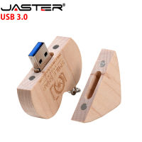 Hot JASTER ไดรฟ์ปากกาความเร็วสูงไม้รูปหัวใจ USB Flash Drive 64GB Memory Stick โลโก้ที่กำหนดเองของขวัญสร้างสรรค์ U Disk ฟรี Key Chain