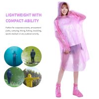 Adults Disposable Raincoat Men Women Outdoors Waterproof Transparent Lightweight Emergency Poncho ramdom color