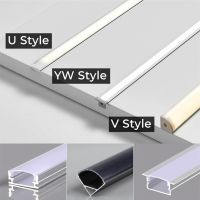 2-30pcs/lot 0.5m/pcs V/U/YW-Type LED Aluminum Profiles Recessed Milky/Black Cover Channel Corner Cabinet Linear Bar Strip Lights