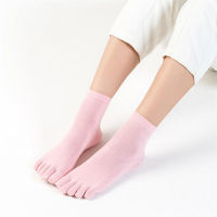 5 Pairs Womens 5 Finger Socks Spring Summer And Autumn Fashion Toe Socks Womens And Ladies Solid Color Cotton Socks