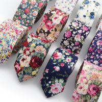 Cotton Flower Tie Men 39;s Colourful Floral Ties Necktie Narrow Paisley Slim Skinny Cravate Narrow Thick Neckties