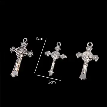 Universal Jesus Cross Catholic Metal Cross Rosary Pendant, Diy