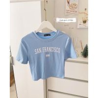 ST927 เสื้อครอปทรงเข้ารูป สกรีน SAN FRANCISCO  ป้าย SHEIN ?