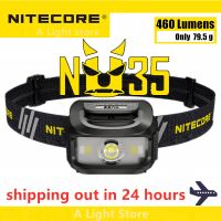 NITECORE ไฟหน้า NU35 460 Lumens สามารถใช้ทั้งในตัวค้างคาว-Tery หรือ AAA ค้างคาว-Tery ,USB-C ชาร์จโดยตรง EDC ไฟฉาย