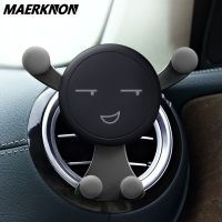 ☢❦ Gravity Car Phone Holder Air Vent Clip Smile Face Mount Mobile Cell Stand GPS Support For iPhone 12 Pro Max Xiaomi Samsung