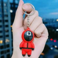 Squid Game Key Buckle Three-Dimensional Silica Gel Doll Pendant Car Keyring Korean Film Same Anime Accessories Keychain