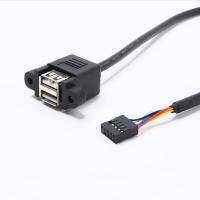 500mm Double USB to DuPont 2.54 extend cable motherboard 9-pin to USB2.0 with screw