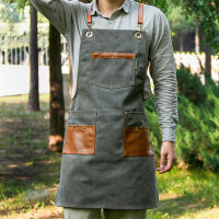 Fashion Canvas kitchen Aprons For Woman Men Chef Work Apron For Grill Restaurant Bar Shop Cafes Beauty Nails Studios Uniform