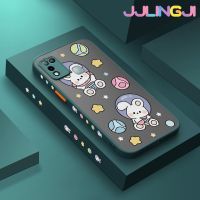 Jlingji เคสสำหรับ Infinix Hot 10 Play เคส X688C 11 Play Hot Space Bunny บางมีน้ำค้างแข็งโปร่งใสแข็งขอบสี่เหลี่ยมเคสนิ่มป้องกันคลุมทั้งหมดปลอกซิลิโคน