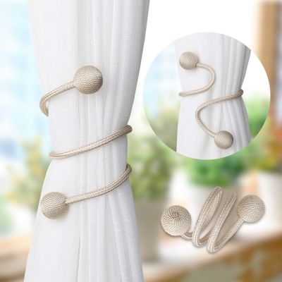 【LZ】xhemb1 1 Pair/2PCS Modern Changeable Curtain Decorative Buckles Round Head Free Installation Curtain Straps Home Hotel Decor Punch-free