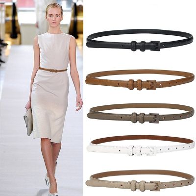 ❁♟¤ New Multicolor Design Retro Cowhide Buckle Thin Belt Literary Simplicity Joker Small Belts for Women Luxury Designer Brand