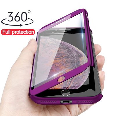 23New 360 Full Protective Phone Case For Iphone 7 6 6S 8 Plus 5 5S SE Shockproof Coque For Iphone X XS Max XR Cases Cover With Glass