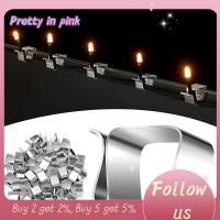 PRETTY IN PINK 1 50pcs ป้องกันสนิมทน ตัวหนีบตะขอรางน้ำ เหล็กไร้สนิม การตกแต่งตกแต่ง ตะขอไฟคริสต์มาส อุปกรณ์เสริมเสริม สากลสากลสากล ตะขอแขวนไฟ บ้านในบ้าน